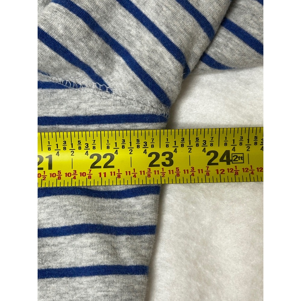 L.L. Bean Gray Blue Striped Full Zip Jacket Sweatshirt Mock Neck XL Regular - Picture 5 of 8
